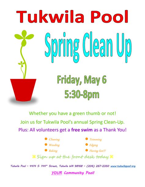 Spring-Clean-Up-Day-Flyer-20162 | Tukwila Pool