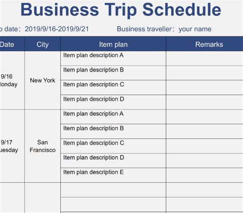 Activity Calendar Template Excel