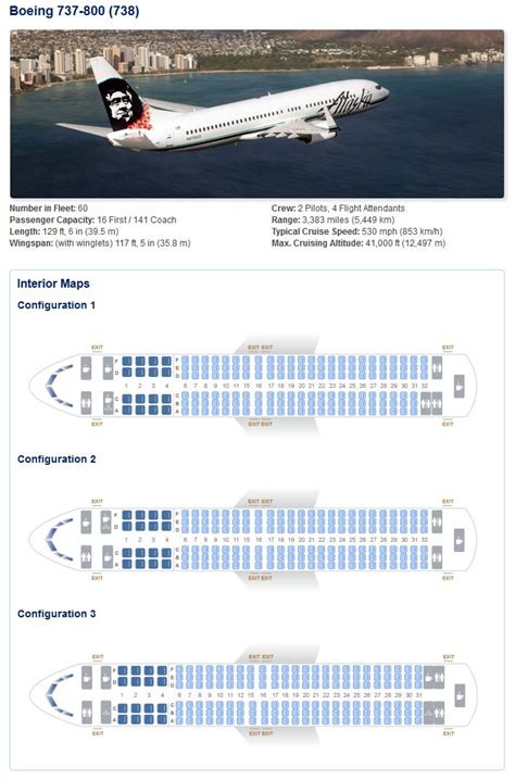 ALASKA Airlines Aircraft Seatmaps - Airline Seating Maps and Layouts