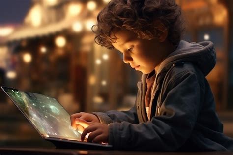 Premium AI Image | Kid Playing with Gadget Created with Generative AI