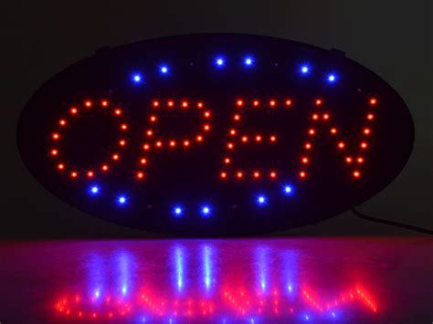 Ultra Bright LED Neon Light Animated Motion ON/OFF OPEN 19"x10" Business Sign | eBay