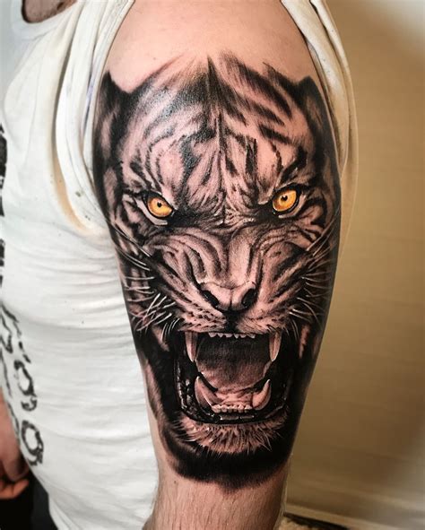 Angry Tiger Face Tattoo