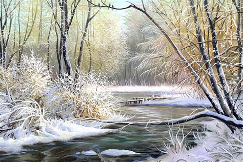 Winter Landscape with River - Gallery Corner