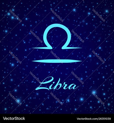 Libra zodiac sign on a night sky Royalty Free Vector Image