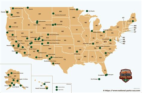 National Parks Map USA - National Parks USA