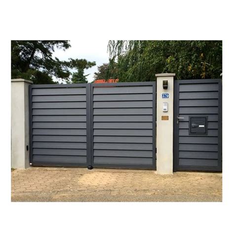 Modern Design Motorized Automatic Aluminum Driveway Gate Louver Fence Gate For Home And Garden ...