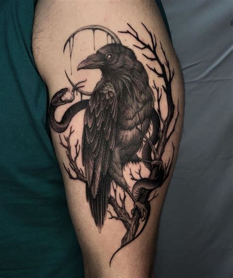 Crow Tattoo For Men, Black Crow Tattoos, Crow Tattoo Design, Tattoo Design Drawings, Tattoo ...