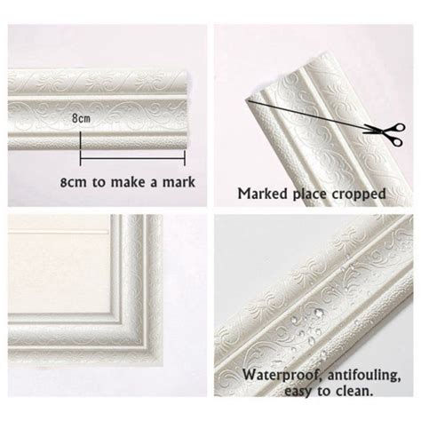 3D Waterproof Wallpaper Border Peel and Stick Wall Border Foam Wall Borders Removable Self ...