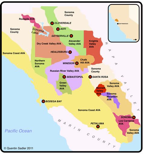 Wine Regions Of California Map | secretmuseum