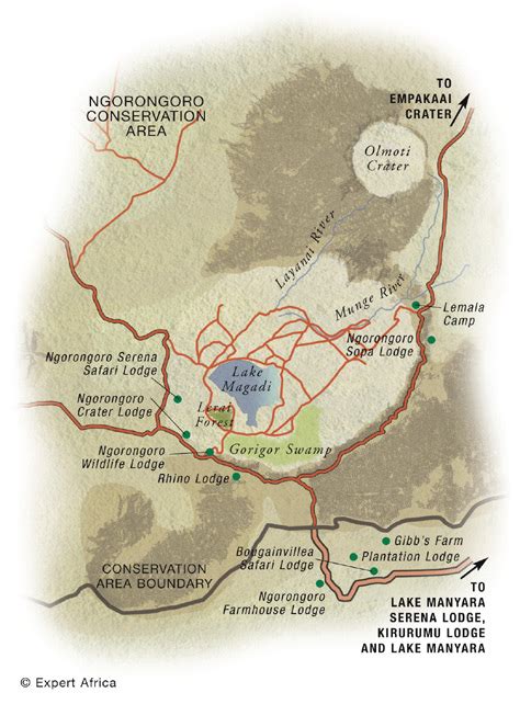 Images and Places, Pictures and Info: ngorongoro crater map