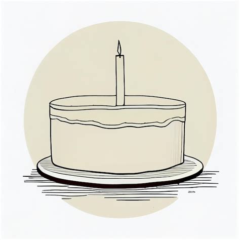 Premium AI Image | A drawing of a cake with a candle on it