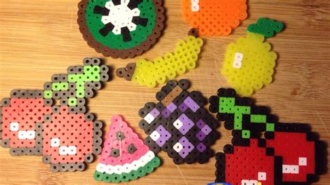 DIY PERLER BEAD FRUITS - YouTube