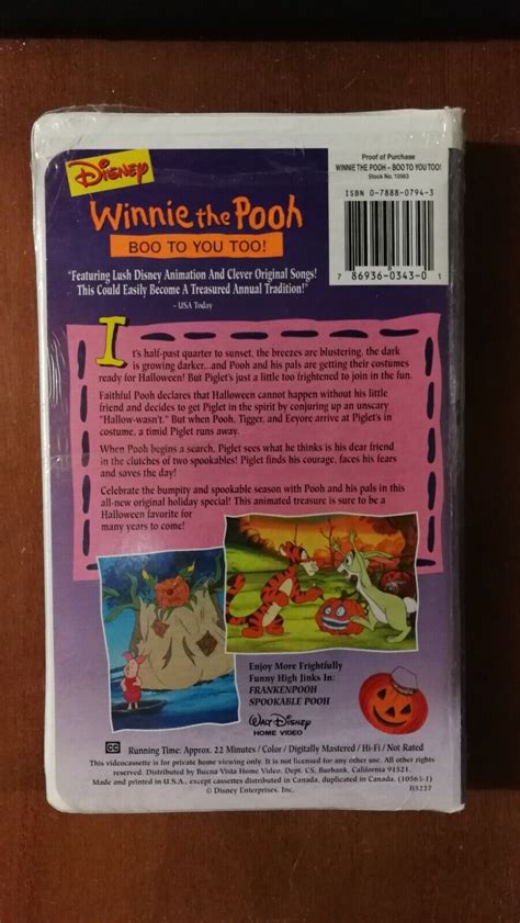 Winnie the Pooh - Boo to You Too (VHS, 1997) | Grelly USA