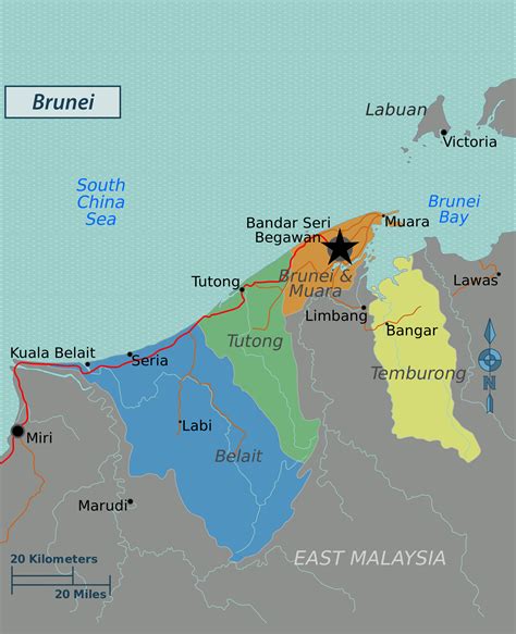 Large political map of Brunei. Brunei large political map | Vidiani.com | Maps of all countries ...