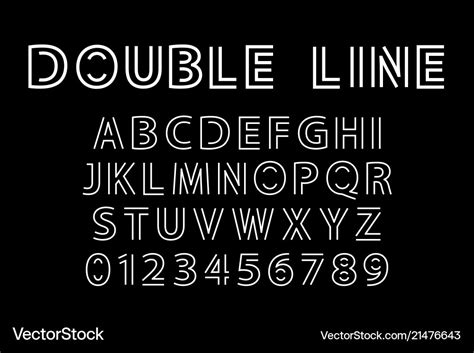 Double line font Royalty Free Vector Image - VectorStock