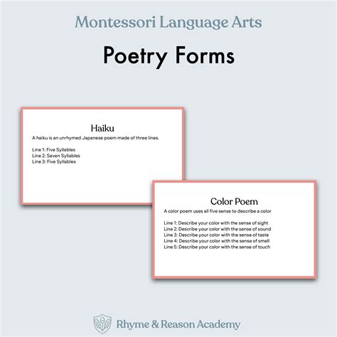 Poetry Forms – Rhyme and Reason Academy