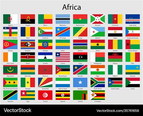 Set flags african countries all africa flag Vector Image