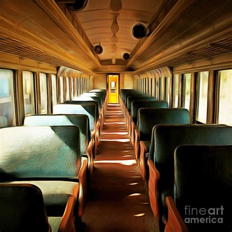 Vintage Train Passenger Car 5d28306brun Square Photograph by Wingsdomain Art and Photography