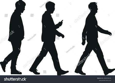 Vector Men Walking Simple Silhouette Stock Vector (Royalty Free) 2256334135 | Shutterstock