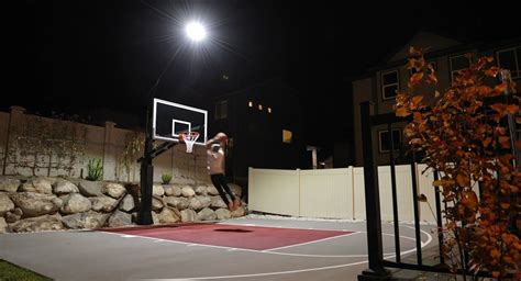 Outdoor Basketball Court At Night