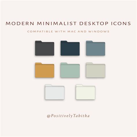 Modern Minimalist Desktop Icons INSTANT DOWNLOAD 8 Modern | Etsy