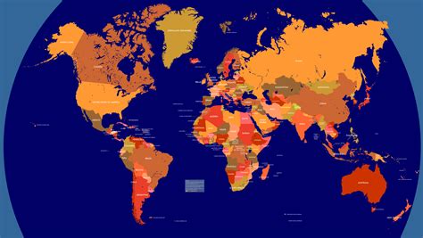 World Map With Country Borders (huge map)