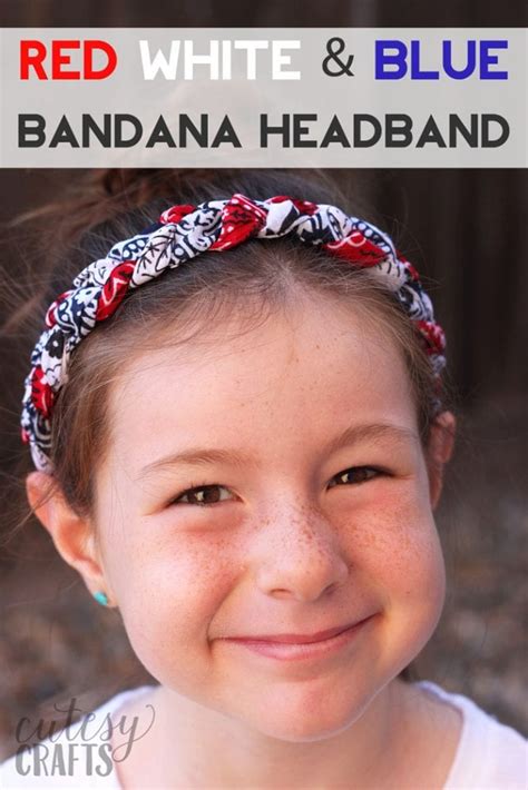 Red, White and Blue Bandana Headband - Cutesy Crafts