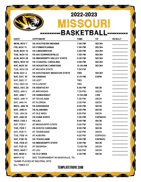 Missouri Tigers 2024 Football Schedule - Clare Desirae