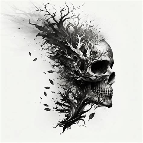 Skull Tattoo Design White Background PNG File Download - Etsy