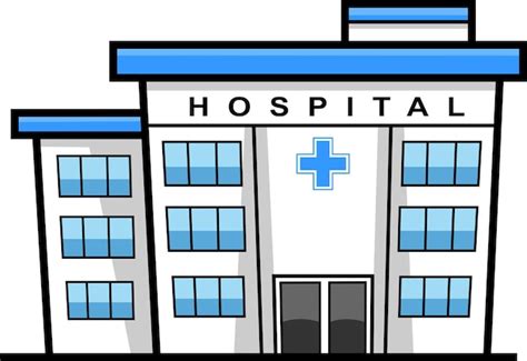 Premium Vector | Cartoon Hospital Building. Vector Hand Drawn Illustration Isolated On ...