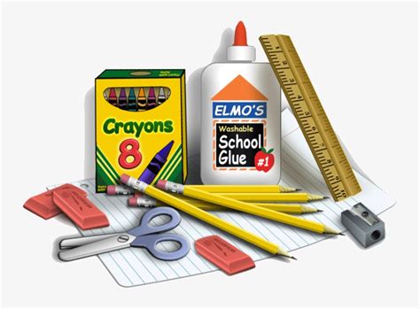 Back To School Supplies Png Clip Art Black And White - School Supply - 754x545 PNG Download - PNGkit