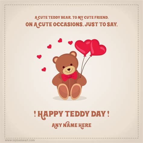 Teddy Day Love Quotes Wishes Image With Name