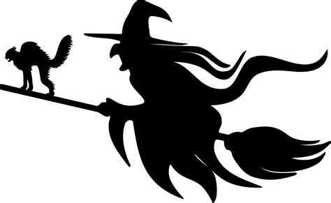 Witch On Broomstick Silhouette at GetDrawings | Free download