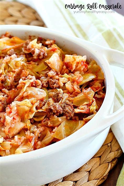 Beef Cabbage Roll Casserole - Yummy Healthy Easy