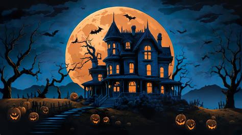 A Haunted Mansion Transformed For Spooky Halloween Celebration Backgrounds | JPG Free Download ...