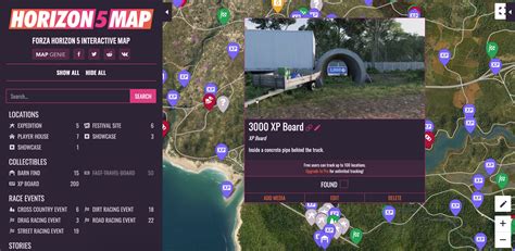 Forza Horizon 5 Forza Horizon 5 Interactive Map [Collectibles/Barns/Boards]