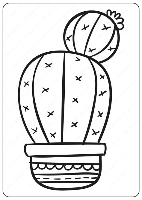 Cute Prickly Cactus Coloring Pages Book