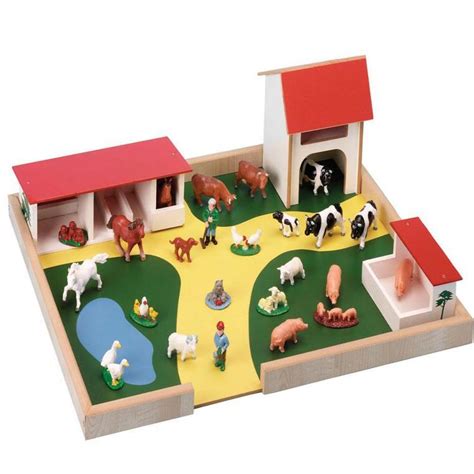 Wooden Farm & Farm Animals Play Set | Educational Equipment Supplies