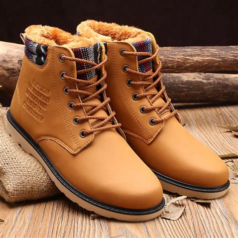 Big Size 39 44 Winter Mens Boots Men Casual Fahsion Snow Men Ankle Boots Men Leather Boots For ...