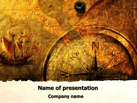 Ancient Map With Compass Presentation Template for PowerPoint and Keynote | PPT Star