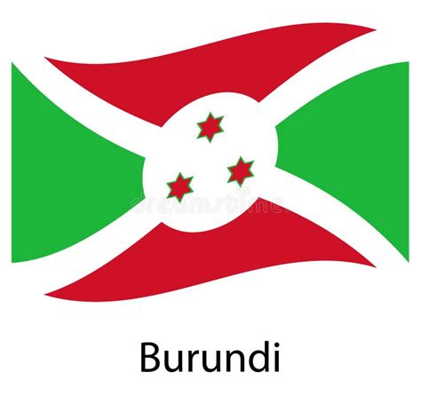 Burundi Flag. Isolated National Flag of Burundi. Waving Flag of the Republic of Burundi. Stock ...