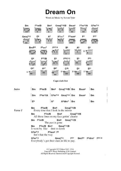 Dream On by Aerosmith - Guitar Chords/Lyrics - Guitar Instructor