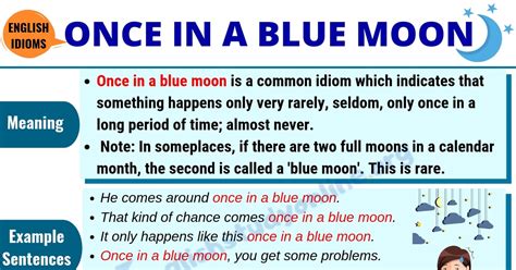 Once In A Blue Moon: Definition & Useful Examples in English - English Study Online