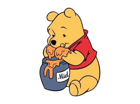 Winnie the Pooh with Honey Vector PNG vector in SVG, PDF, AI, CDR format