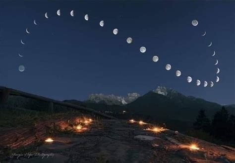 The moon photographed over 28 days at the same place and at the same time. : r/pics