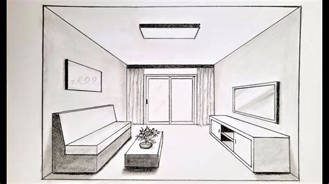 Living Room One Point Perspective Drawing | Bryont Blog