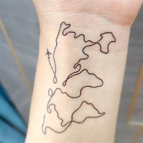 Globe Outline Tattoo