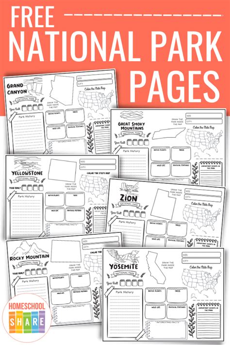 National Parks Worksheets - Homeschool Share