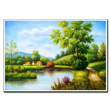 Aliexpress.com : Buy Country Landscape Wall Art Picture Rural Natural Scenery Oil Painting ...