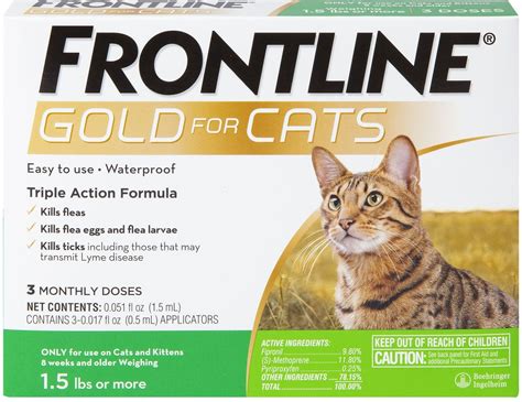 FRONTLINE GOLD Flea & Tick Treatment for Cats (Free Shipping) | Chewy